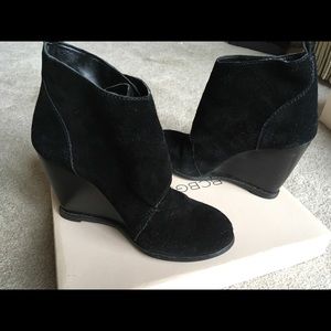 BCBG Black Suede Booties
